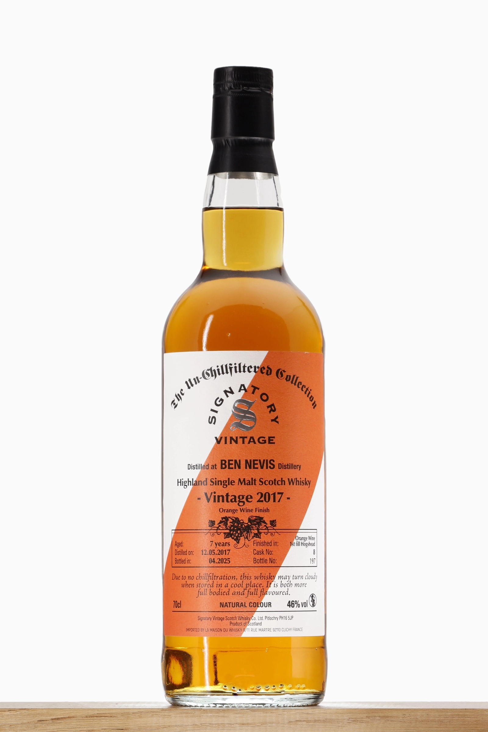 Whisky Ben Nevis 7 ans 2017 1st Fill Vin Orange Signatory Vintage